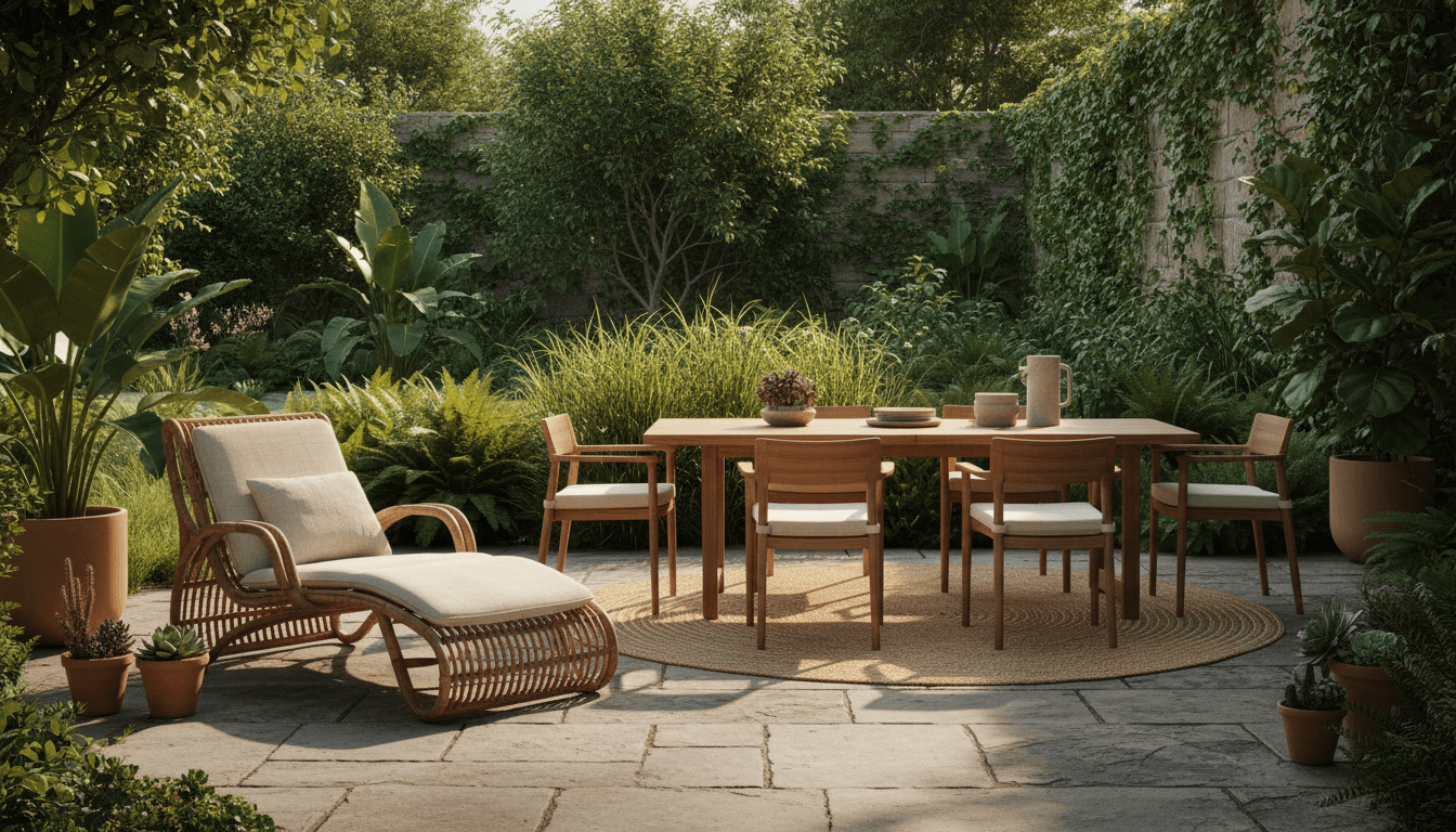 Completed garden patio with landscaping